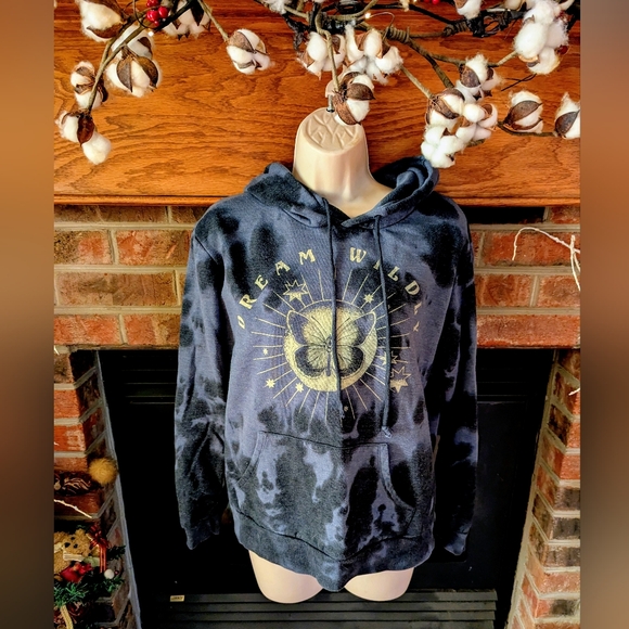 Mighty Fine Tops - Dream Wild Gray Tie Dye Hoodie Women's Size Medium